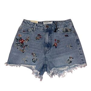 Embroidered Denim Women's Shorts